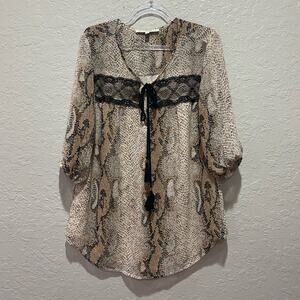 Daniel Rainn Snakeprint Blouse Size M Bogo Casual Office